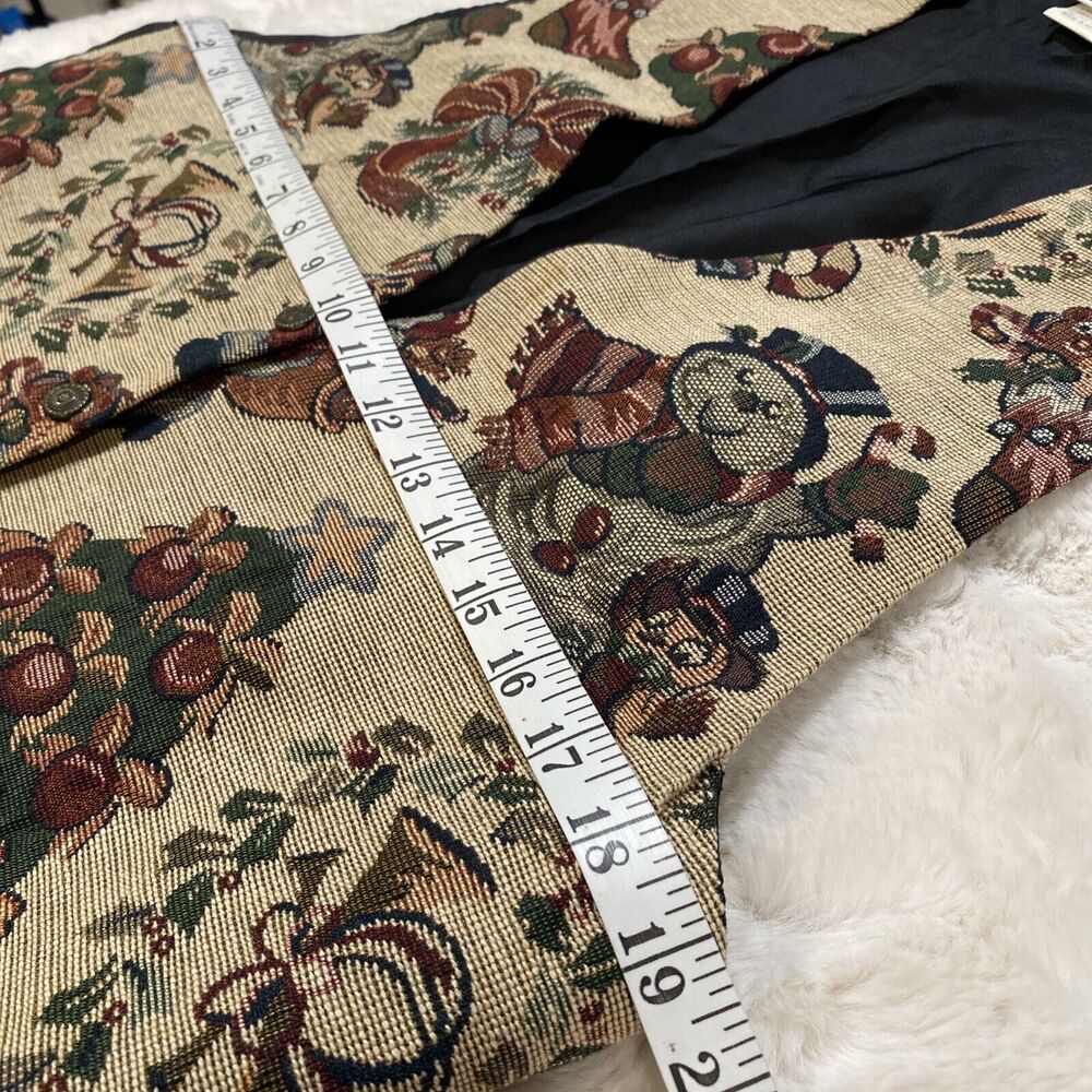 Vintage Gitano Holiday Tapestry Women's One Size Fits Most Button Up Vest - Picture 6 of 9